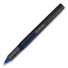 TRU RED Roller Ball Pen, Stick, Fine 0.5 mm, Blue Ink, Black Barrel, Dozen (24419531)