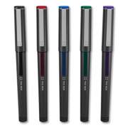 TRU RED Roller Ball Pen, Stick, Fine 0.5 mm, Assorted Ink Colors, Black Barrel, 5/Pack (24419535)