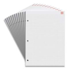 TRU RED Notepads, Quadrille Rule (4 sq/in), 50 White 8.5 x 11.75 Sheets, 12/Pack (24419923)