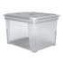 TRU RED Hanging-File Box with Fixed Winged-Lid, Letter/Legal Files, 14.2 x 17.5 x 11.1, Clear (24419980)