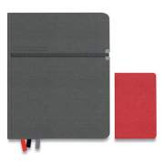 TRU RED Large Mastery Journal with Pockets, 1 Subject, Narrow Rule, Charcoal/Red Cover, 10 x 8, 192 Sheets (24421817)