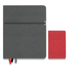 TRU RED Large Mastery Journal with Pockets, 1 Subject, Narrow Rule, Charcoal/Red Cover, 10 x 8, 192 Sheets (24421817)