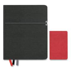 TRU RED Large Mastery Journal with Pockets, 1 Subject, Narrow Rule, Black/Red Cover, 10 x 8, 192 Sheets (24421811)