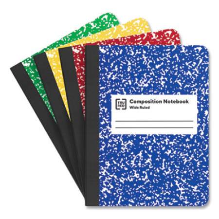 TRU RED Composition Notebook, Wide/Legal Rule, Assorted Color Covers, 9.75 x 7.5, 100 Sheets, 4/Pack (24422975)