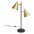 Union & Scale MidMod LED Brass Table Lamp, 26.6", Black/Gold Brass (24411239)