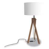 Union & Scale Essentials LED Wood Table Lamp, 26.18" h, Espesso/White (24411250)