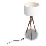 Union & Scale Essentials Wood Floor Lamp with Drum Shade, 57.5" h, Espesso/White (24411252)