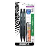 Zebra Z-Grip Plus Mechanical Pencil, 0.7 mm, HB (#2), Black Lead, Black Barrel, 2/Pack (55412)