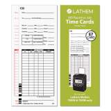 Lathem Time Time Cards for Lathem 7000E and 7500E Time Clocks, Bi-Weekly; Semi-Monthly; Weekly, Two-Sided, 3.38 x 8.78, 100/Pack (896111)