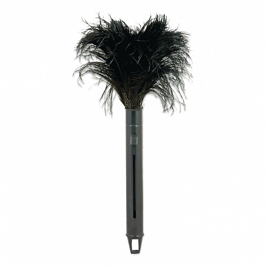 Pop Top Feather Duster, Ostrich, 9" to 14" Handle, Black (RET14UNS91)