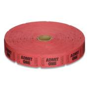 Coin-Tainer Single Ticket Roll, Admit One, Red, 2,000/Roll (602603R)