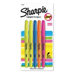 Sharpie Pocket Style Highlighters, Assorted Ink Colors, Chisel Tip, Assorted Barrel Colors, 5/Set (1908101)