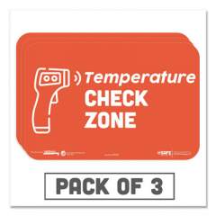 Tabbies BeSafe Messaging Education Wall Signs, 9 x 6,  "Temperature Check Zone", 3/Pack (29510)