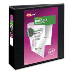 Avery Durable View Binder with DuraHinge and Slant Rings, 3 Rings, 3" Capacity, 11 x 8.5, Black (17041)