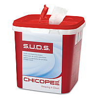 S.U.D.S Bucket with Lid, 7.5 x 7.5 x 8, Red/White, 3/Carton (0728)