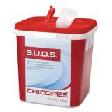 Chicopee S.U.D.S Bucket with Lid, 7.5 x 7.5 x 8, Red/White, 6/Carton (0727)