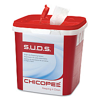 S.U.D.S Bucket with Lid, 7.5 x 7.5 x 8, Red/White, 6/Carton (0727)