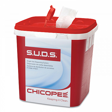 S.U.D.S Bucket with Lid, 7.5 x 7.5 x 8, Red/White, 6/Carton (0727)