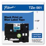 Brother P-Touch TZe Standard Adhesive Laminated Labeling Tape, 1.4" x 26.2 ft, Black on Blue (TZE561CS)