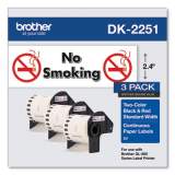 Brother Continuous Paper Label Tape, 2.44" x 50 ft, White, 3 Rolls/Pack (DK22513PK)