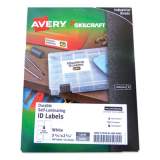AbilityOne 7530016878445 SKILCRAFT/AVERY Durable Self-Laminating ID Labels, 2.31 x 3.31, White, 4/Sheets, 25 Sheets/Pack