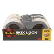Scotch Box Lock Shipping Packaging Tape with Dispenser, 3" Core, 1.88" x 54.6 yds, Clear, 4/Pack (39504RD)