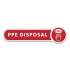 Rubbermaid Commercial Medical Decal, PPE DISPOSAL, 10 x 2.5, Red (2138292)