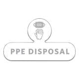 Rubbermaid Commercial Medical Decal, PPE DISPOSAL, 9.5 x 5.6, White (2137851)