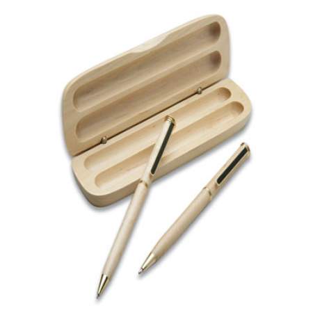 AbilityOne 7520014583932 SKILCRAFT Imperial Ballpoint Pen/Pencil Set, Retractable, Medium 0.5 mm, Black Ink, Tri-Wood Barrel