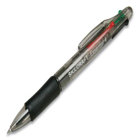 AbilityOne 7520014536287 SKILCRAFT Essential Ballpoint Pen, Retractable, Fine 0.5 mm, Assorted Ink Colors, Black Barrel, Dozen