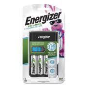 Energizer Recharge 1 Hour Charger, For AA or AAA NiMH Batteries, Includes 4 AA Batteries (CH1HRWB4)