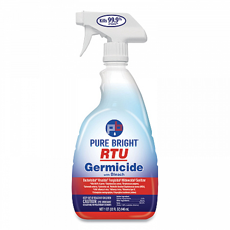 RTU Germicide With Bleach, Fresh Scent, 32 oz Spray Bottle, 9/Carton (21598638591)