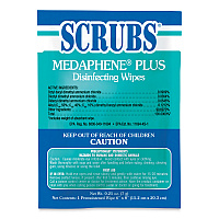 MEDAPHENE Plus Disinfectant Wet Wipes, 1-Ply, 6 x 8, Citrus, White, Individual Foil Packets, 100/Carton (96301)