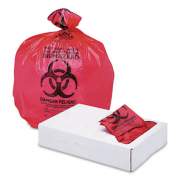 Boardwalk Linear Low Density Health Care Trash Can Liners, 33 gal, 1.3 mil, 33 x 39, Red, 150/Carton (IW3339R)