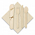 Pre-Rolled Caterwrap Kraft Napkins with Wood Cutlery, Fork/Knife/Napkin/Spoon, Plastic, Brown, 100/Carton (120030)