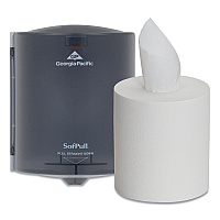 SofPull CenterPull Hand Towel Dispenser, Includes Roll of 320 Centerpull Towels, 9.56 x 9.38 x 12.06, Gray (58206)