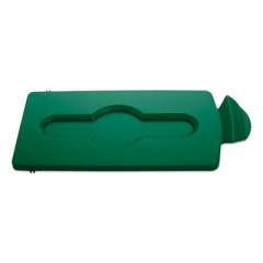 Rubbermaid Commercial Slim Jim Single Stream Recycling Top for Slim Jim Containers, 8 x 16.5 x 0.5, Green (2007884)