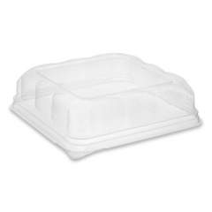 Pactiv Evergreen Recycled Plastic Square Dome Lid, 7.5 x 7.5 x 2.02, Clear, 195/Carton (75S20SDOME)