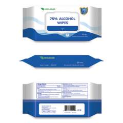 GN1 Personal Ethyl Alcohol Wipes, 6 x 8, White, 50/Pack, 24 Packs/Carton (W07524ES)