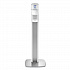 MESSENGER ES8 Silver Panel Floor Stand with Dispenser, 1,200 mL, 16.75 x 6 x 40, Silver/White (7308DSSLV)