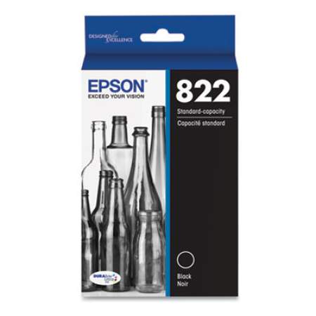 Epson T822120-S (T822) DURABrite Ultra Ink, 350 Page-Yield, Black