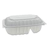 Pactiv Evergreen Vented Microwavable Hinged-Lid Takeout Container, 2-Compartment, 9 x 6 x 3.1, White, 170/Carton (YCNW02052)