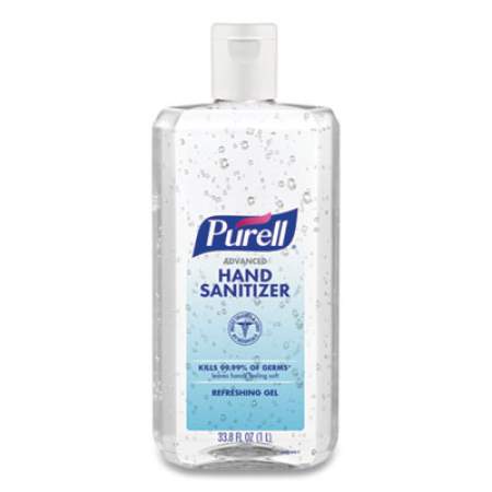 PURELL Advanced Refreshing Gel Hand Sanitizer, 1 L Flip Cap Bottle, Clean Scent, 4/Carton (968304CT)