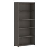 HON Mod Bookcase, 5 Shelf/4 Adjustable, 30 x 13 x 65, Slate Teak (LBC3013B5LS1)