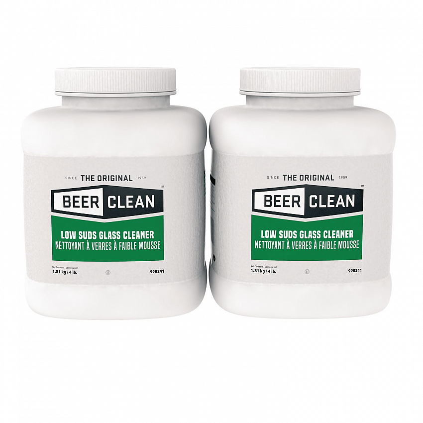 Beer Clean Glass Cleaner, Powder, 4 lb. Bucket, 2/Carton (990241)