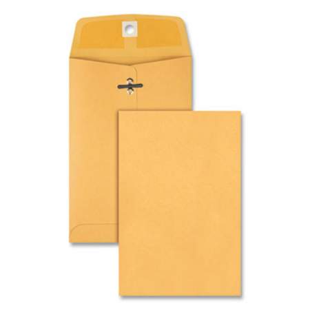 Quality Park Clasp Envelope, #35, Squar Flap, Clasp/Gummed Closure, 5 x 7.5, Brown Kraft, 100/Box (37835)