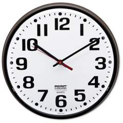 AbilityOne 6645010468849 SKILCRAFT Slimline Quartz Wall Clock, 12.75" Overall Diameter, Brown Case, 1 AA (sold separately)