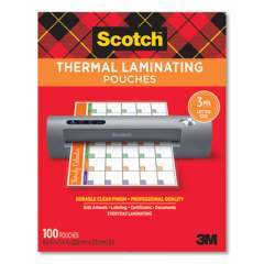 Scotch Laminating Pouches, 3 mil, 9" x 11.5", Gloss Clear, 100/Pack (TP3854100)