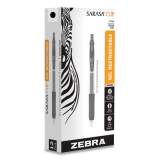 Zebra Sarasa Clip Gel Pen, Retractable, Medium 0.7 mm, Black Ink, Clear Barrel, Dozen (48710)