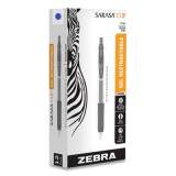 Zebra Sarasa Clip Gel Pen, Retractable, Medium 0.7 mm, Blue Ink, Clear Barrel, Dozen (48720)